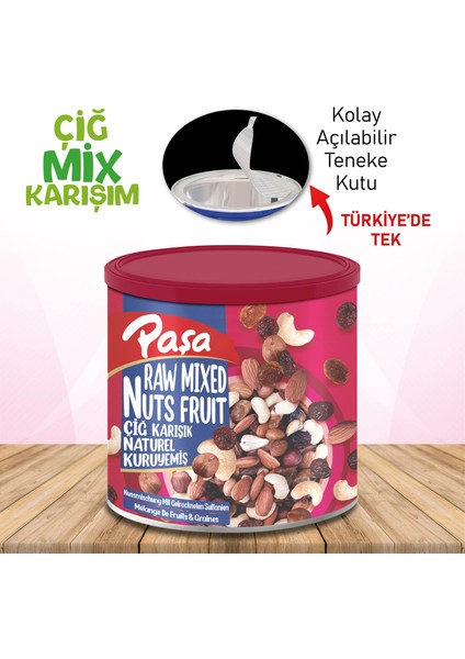 Çiğ Karışık Naturel Kuruyemiş Teneke Kutu 150 gr x 4 Adet