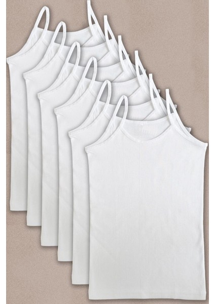 Kız Çocuk Ip Askılı Penye 6'lı Atlet modelleri