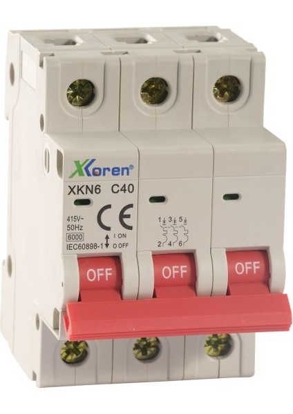 32A 6ka 3 Kutup C Eğrisi Otomatik Sigorta