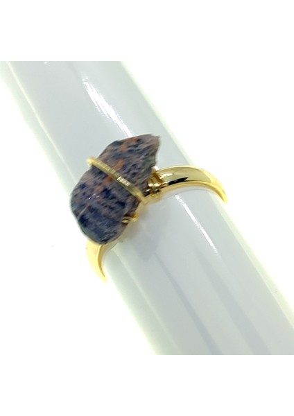 Altın Renk Doğal Taş Zirkon Yüzük Ayarlanabilir Her Parmağa Olur Karışık - 2796