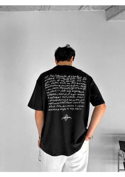 Oversize Patch Yamalı ve Dokulu T-Shirt Siyah fiyatları