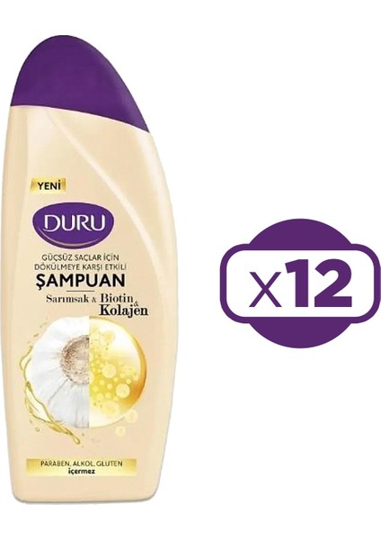 Sarımsak & Biotin & Kolajen Dökülmeye Karşı Etkili Şampuan 12 x 500 ml