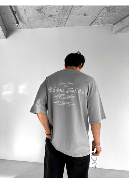 Oversize Bisiklet Yaka T-Shirt Gri fiyatları