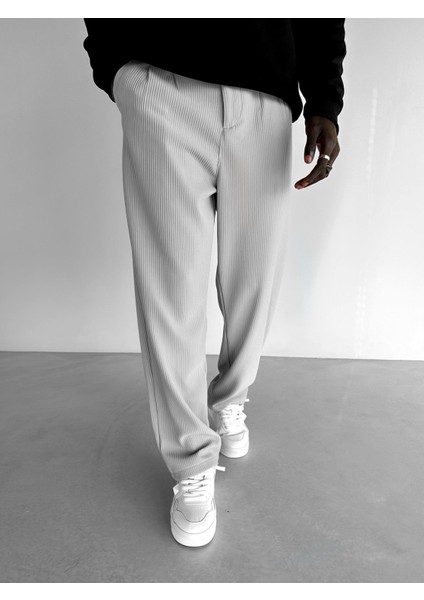 Baggy Fitilli Pantolon Gri