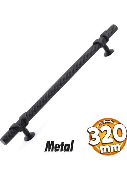 Burç Kulp Mobilya Mutfak Dolabı Çekmece Dolap Kulpları Kapak Kulpu Kulbu Siyah 320 mm Metal