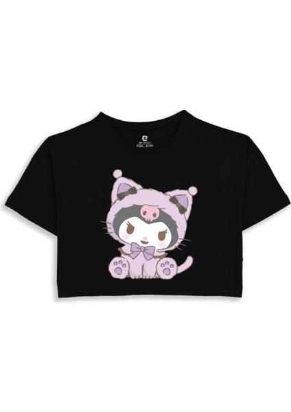 Ez Design Kuromi Baskılı Crop Tshirt