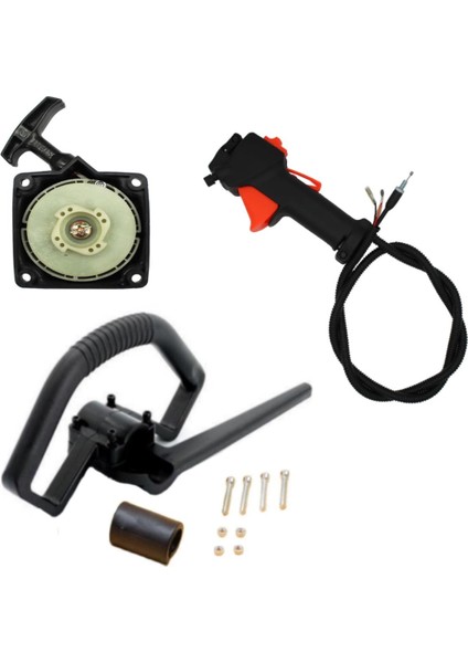 Motorlu Tırpan Easy Çift Yaylı Starter Gaz Tetiği Pilot Kol Set