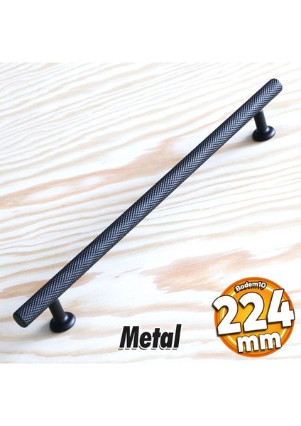 Doruk Kulp Mobilya Mutfak Dolabı Çekmece Dolap Kulpları Kapak Kulpu Kulbu Siyah 224 mm Metal