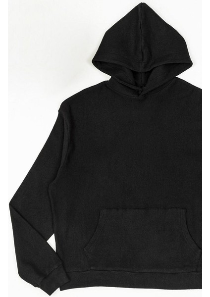 Oversize Kanguru Cepli Siyah Sweatshirt fiyatları