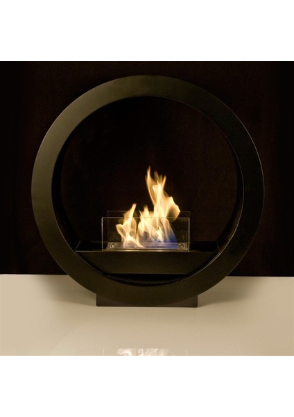 Round Design Siyah Taşınabilir Bioethanol Şömine