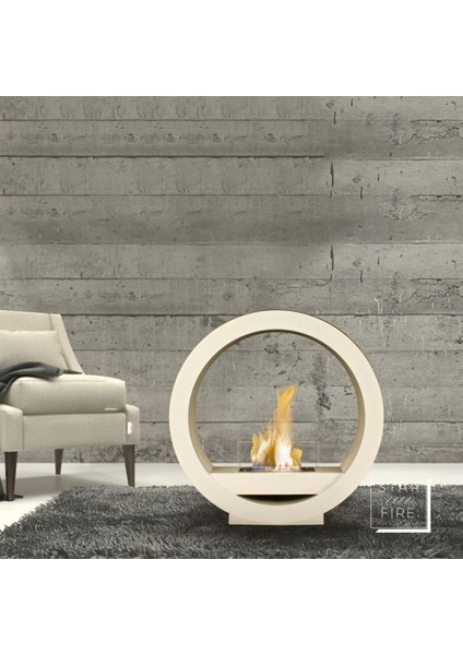 Round Design Beyaz Taşınabilir Bioethanol Şömine