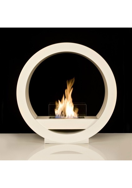 Round Design Beyaz Taşınabilir Bioethanol Şömine fiyatları