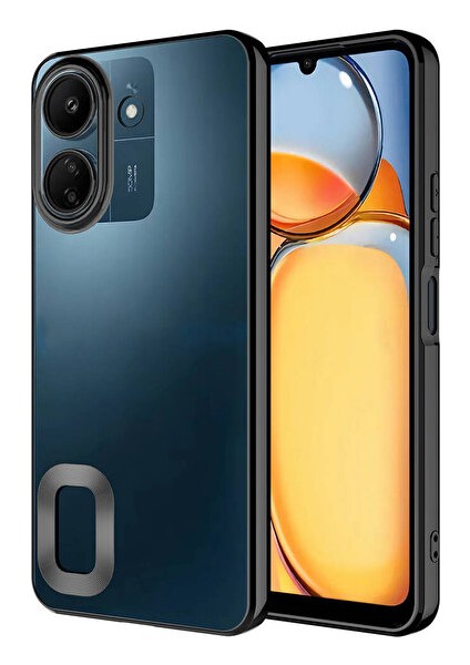 Xiaomi Redmi 13C Kılıf Kamera Korumalı Logo Gösteren Omega Kapak