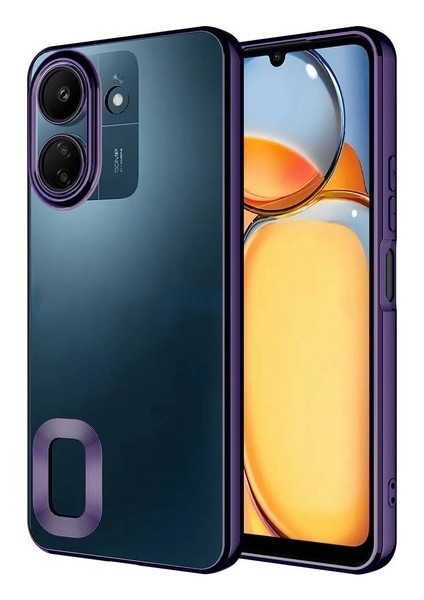 Xiaomi Redmi 13C Kılıf Kamera Korumalı Logo Gösteren Omega Kapak