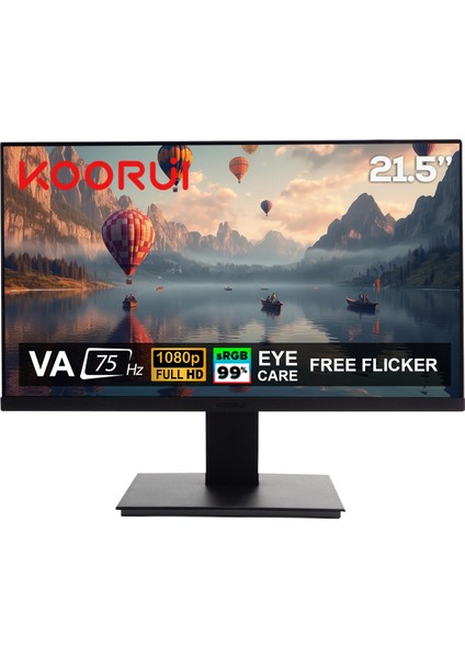 21.5" 22N1 75Hz 6ms Va Fhd (Hdmı, Vga) Monitör