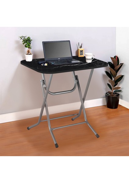 Jüpiter Renkli 50 cm x 80 cm Katlanır Metal Ayaklı Laptop Balkon Piknik Masası