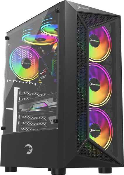 GamePower Eclipse 4*120mm A-RGB Fan 500W 80+ Bronze ATX Gaming Kasa