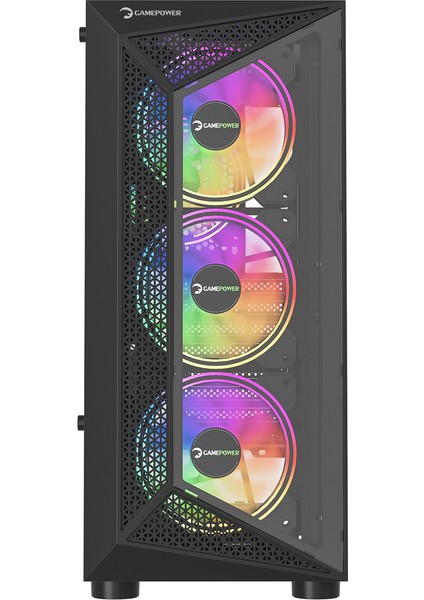 GamePower Eclipse 4*120mm A-RGB Fan 500W 80+ Bronze ATX Gaming Kasa