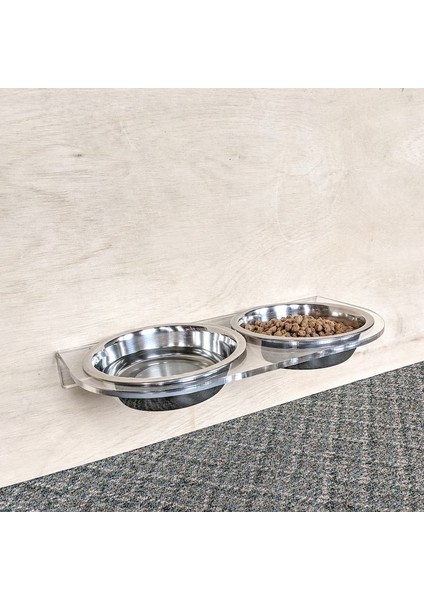 Çelik Kase Çiftli Kedi ve Köpek -Evcil Hayvan Mama ve Su Kabı