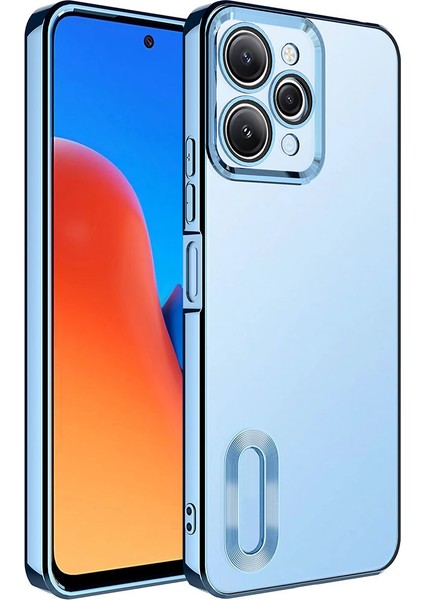 Xiaomi Redmi 12 Kılıf Kamera Korumalı Logo Gösteren Omega Kapak + Cam Ekran Koruyucu