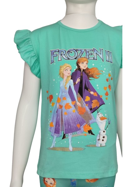 Frozen Baskılı Yazlık Tayt T-Shirt Takım