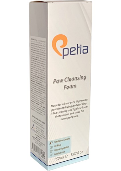 Paw Cleansing Foam Doğal Kedi Köpek Pati Temizleme Köpüğü 150 ml