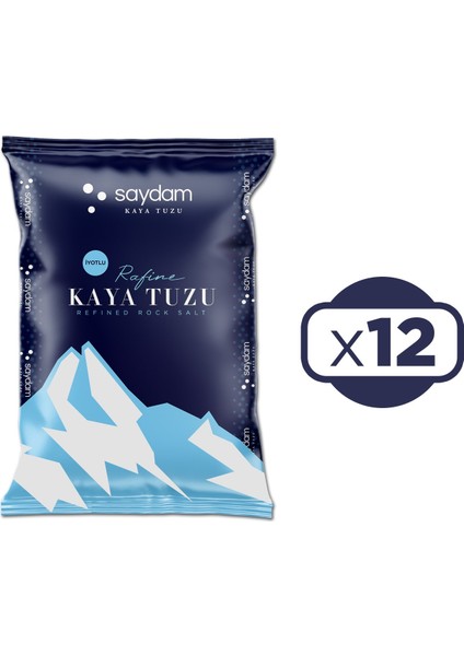 Tuz 750 gr Sofralık Kaya Tuzu x 12 Adet