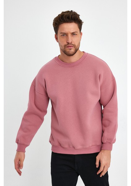 Gül Kurusu Sweatshirt, Oversize Sweatshirt, Erkek Sweatshirt