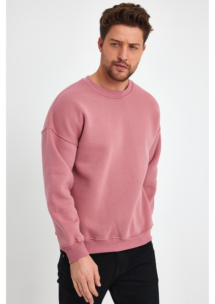 Gül Kurusu Sweatshirt, Oversize Sweatshirt, Erkek Sweatshirt
