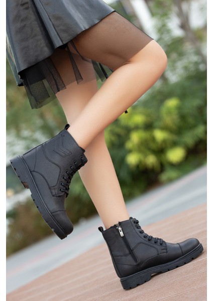 Kadın Siyah Günlük Rahat Soğuk ve Su Geçirmez Sağlam Kaymaz Taban Kadın Bot