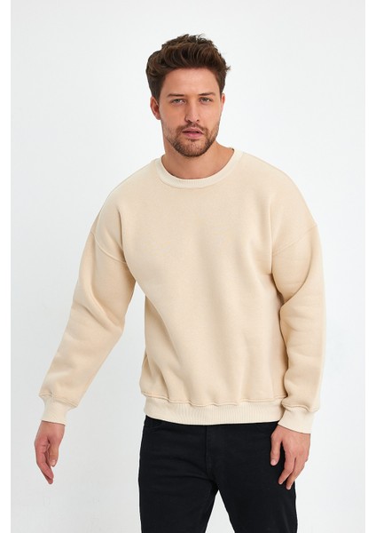 Bej Sweatshirt, Oversize Sweatshirt, Erkek Sweatshirt
