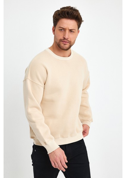 Bej Sweatshirt, Oversize Sweatshirt, Erkek Sweatshirt