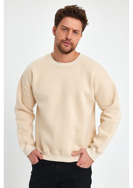 Bej Sweatshirt, Oversize Sweatshirt, Erkek Sweatshirt