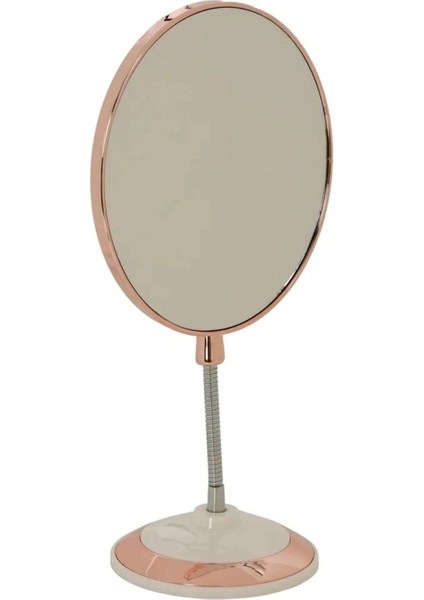 Makyaj Traş Aynası Oval Ayna, Büyüteçli Çift Taraflı Masa Üstü, 3x Büyüteçli Makyaj Aynası