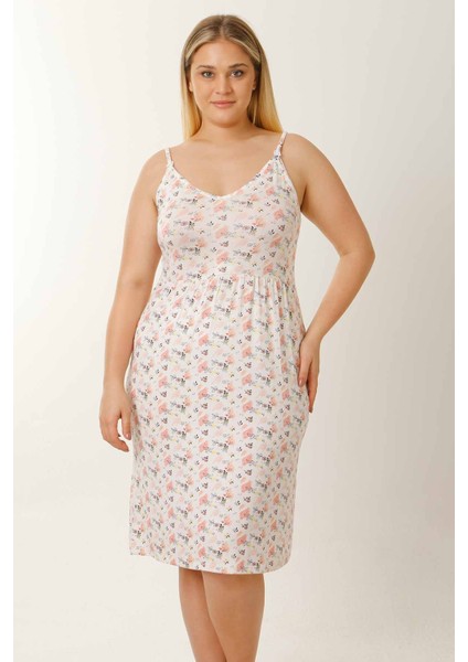 Hamile Lohusa Geceliği Ip Askılı Çiçekli Ekru fiyatları