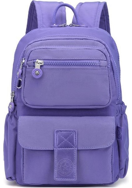 Krinkıl Kumaş Su Geçirmez Kadın Sırt Çantası BC 3168 - Mor