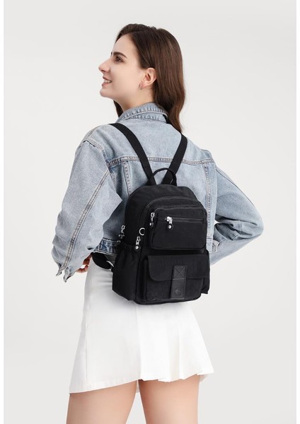 Krinkıl Kumaş Su Geçirmez Kadın Sırt Çantası BC 3168 - Mor fırsatları