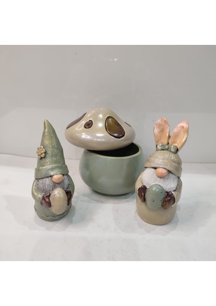 Gnome ( Şans Cücesi ) Ailesi & Mantar Dekoratif Kutu modelleri