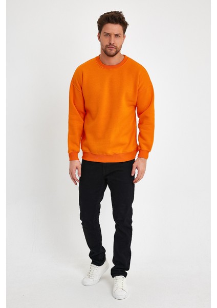 Turuncu Sweatshirt, Oversize Sweatshirt, Erkek Sweatshirt