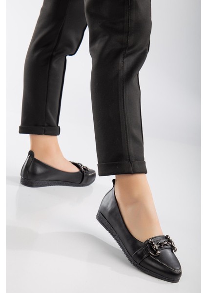 Cilt Tokalı Termo Taban Siyah Kadın Babet fiyatları