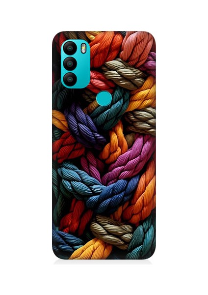 General Mobile GM21 Plus Uyumlu Pastel Renkli Düğüm Ipler Desenli Silikon Kılıf