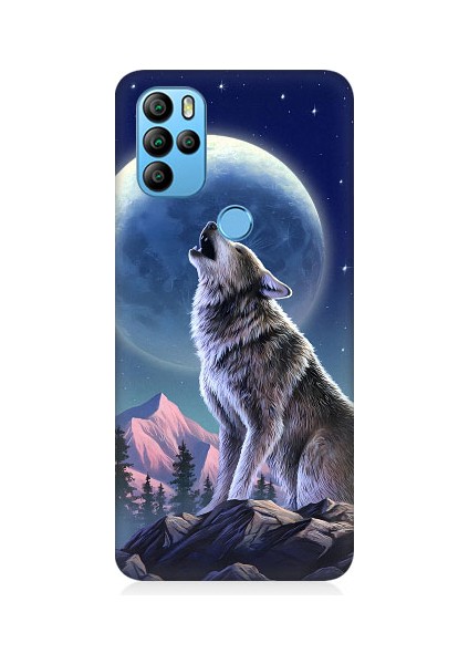 General Mobile GM21 Pro Uyumlu Kurt ve Ay Desenli Silikon Kılıf