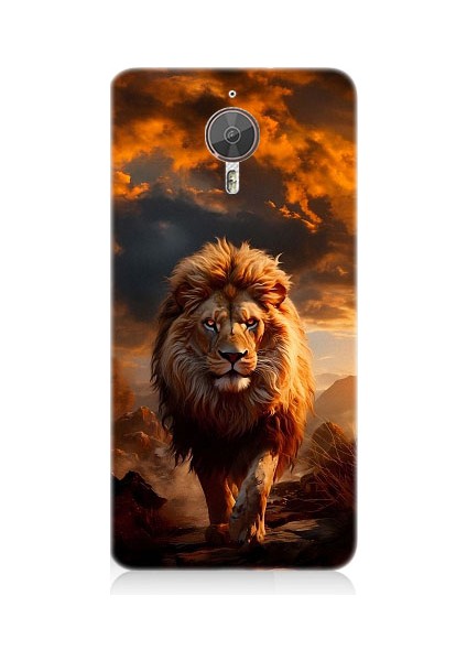 General Mobile Gm5 Plus Uyumlu Yırtıcı Aslan Kral Desenli Silikon Kılıf
