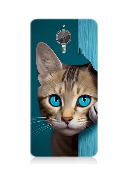 General Mobile Gm5 Plus Uyumlu Mavi Gözlü Masum Kedi Desenli Silikon Kılıf
