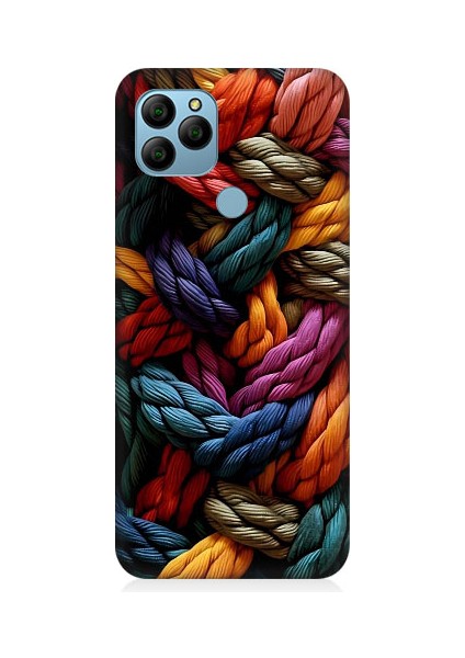 General Mobile GM21 Uyumlu Pastel Renkli Düğüm Ipler Desenli Silikon Kılıf