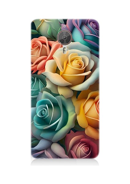 General Mobile Gm5 Plus Uyumlu Pastel Soft Güller Desenli Silikon Kılıf