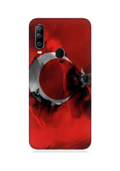 General Mobile GM20 Pro Uyumlu Türk Bayrağı ve Kurt Desenli Silikon Kılıf