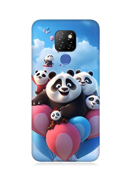 General Mobile GM20 Uyumlu Sevimli Pana Ailesi Uçan Balon Desenli Silikon Kılıf