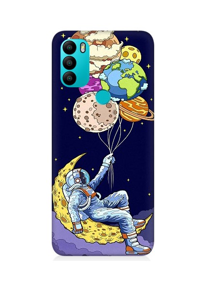 General Mobile GM21 Plus Uyumlu Astronot ve Gezegenler Desenli Silikon Kılıf