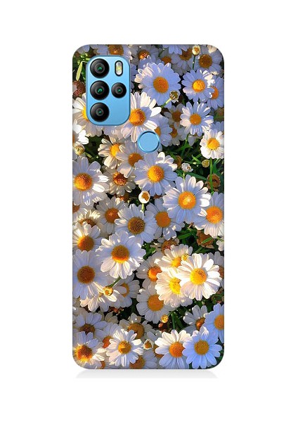 General Mobile GM21 Pro Uyumlu Beyaz Papatyalar Desenli Silikon Kılıf